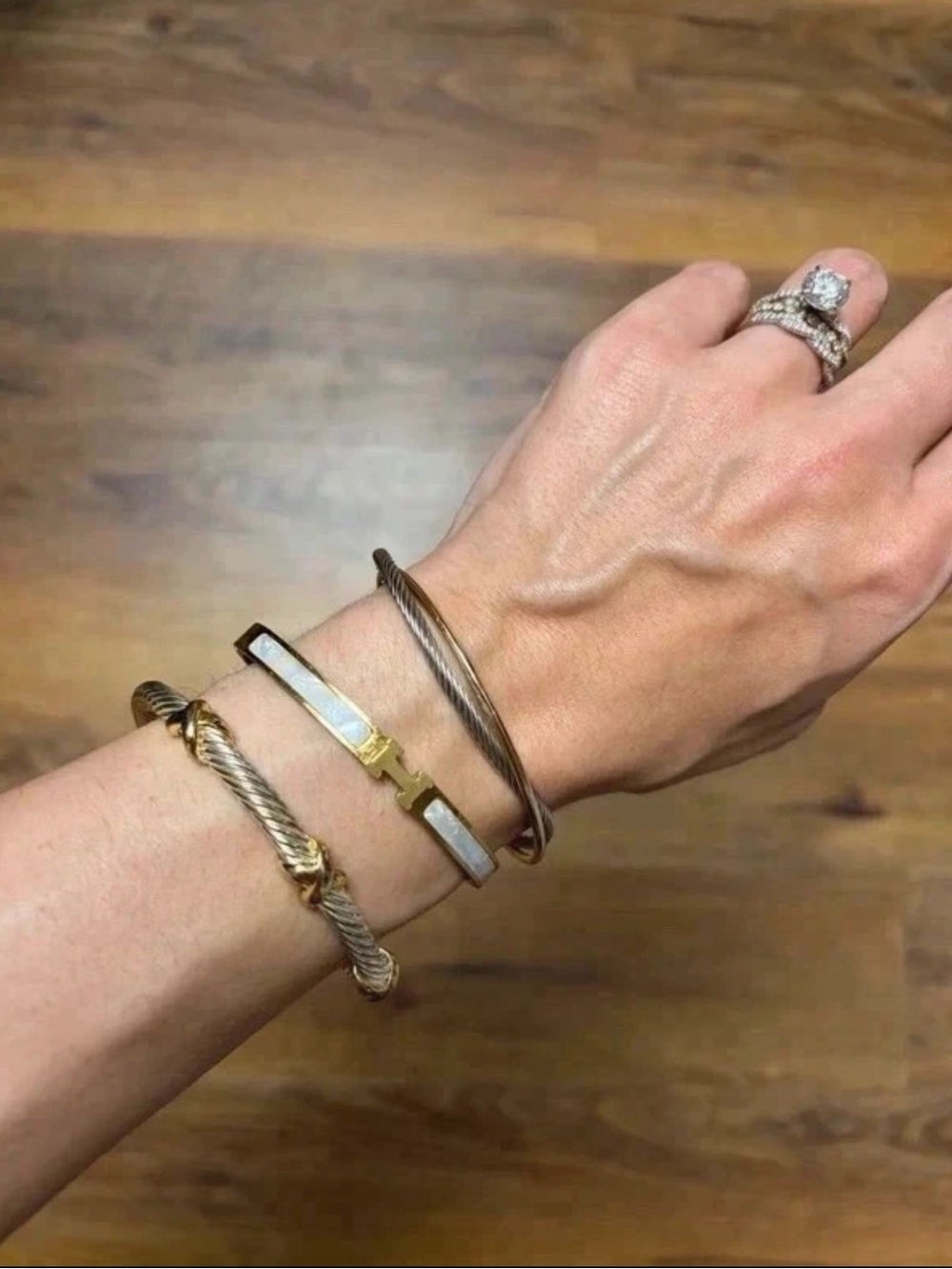 Gold and silver tone bracelet bundle designer inspired